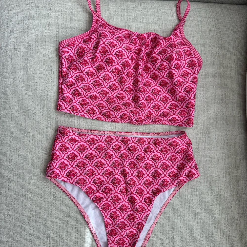 Pink Patterned Bikini Set